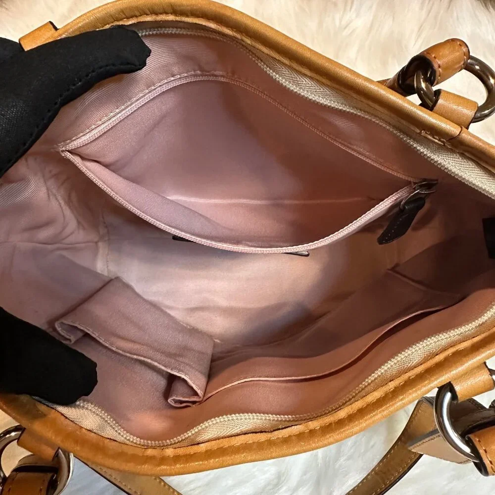 ❌SOLD❌Coach Signature Coated Canvas/Leather Tote Bag - Picture 10 of 11